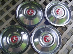 VINTAGE ANTIQUE 1955 56 HUDSON HORNET SPECIAL SUPER 8 CUSTOM HUBCAPS WHEEL COVER - Picture 1 of 12