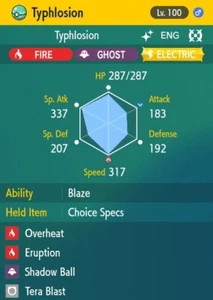 Pokemon Scarlet and Violet 6iv Shiny Max EV Hisuian Typhlosion - Picture 1 of 1
