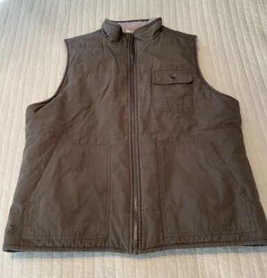 Chaleco Sherpa Reversible Jockey Para Hombre Calce Relajado Bolsillos 100% Algodón Forro Poli Foto 1 de 4