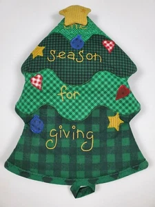 Christmas Tree Shaped Oven Mitt " The Season For Giving " NEW - Picture 1 of 4
