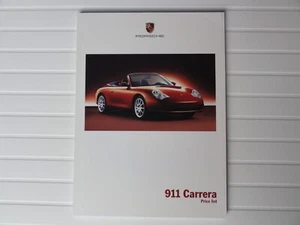 PORSCHE 911 CARRERA 2/4/4S Price List Brochure 2001 Manual & Tiptronic - Picture 1 of 3