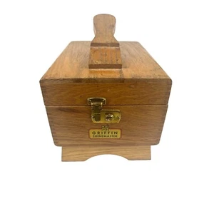 Caja de madera vintage Griffin Shinemaster para brillar zapatos accesorios caddie almacenamiento - Imagen 1 de 4