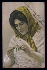 cartolina d'epoca-post card-DONNINE-WOMAN-LADY-DECO' LIBERTY COSTUMI MODA 12 - Imagen 1 de 2