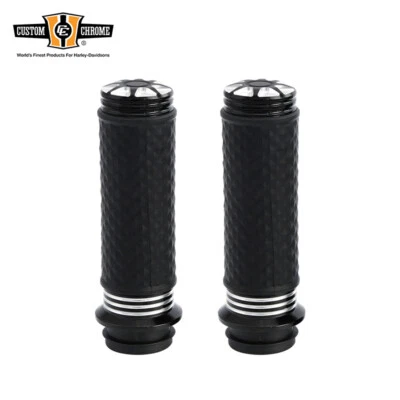 Empuñaduras de goma de 1"" para Harley Touring Softail Dyna 2008-up acelerador TBW Foto 1 de 3