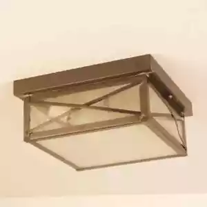 12C Ceiling Flush Box Fixture Series - Antique Brass - Picture 1 of 2
