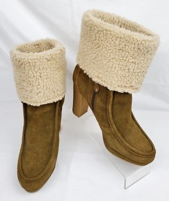 Botas Rockport Oliva Gamuza Piel Cremallera Lateral Hebilla AdiPRENE Tacón Alto WO Talla 9M Foto 1 de 4