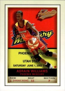 2002 Fleer Authentix WNBA Front Row #84 Adrain Williams 45/100 Phoenix Mercury - Picture 1 of 2