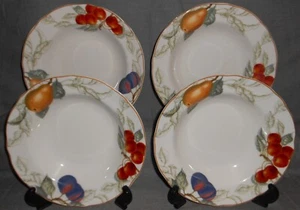 Set (4) Charter Club Casuals SUMMER GROVE PATTERN ciotole per zuppa e pasta bordate - Foto 1 di 9