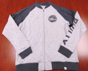 MAJESTIC NBA PHILADELPHIA 76ERS GRAY TRACK JACKET SIZE L - Picture 1 of 5