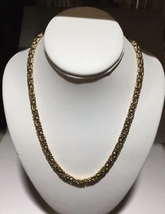Sterling Silver Gold Plated Italian Byzantine Necklace - Foto 1 di 7
