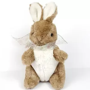 Vintage Eden Frederick Warner Bunny Rabbit Stuffed Animal Plush Floral Bow 9 inc - Picture 1 of 7