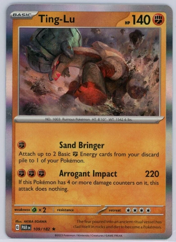 Pokemon TCG Ting-Lu 109/182 Sv04: Paradox Rift Holo Rare - Image 1 of 1