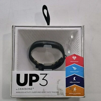 Jawbone UP3 Bluetooth Inalámbrico Frecuencia Cardíaca, Sueño y Ejercicio Rastreador Negro ¡SELLADO! Foto 1 de 3