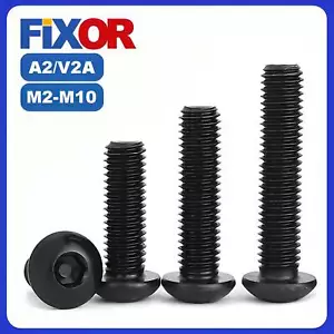 Schwarze Innensechskant Linsenkopfschrauben A2 V2A Edelstahl ISO 7380 M2 - M10 - Bild 1 von 121