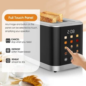 2-Slice Touchscreen Toaster – LCD Display, 6 Browning Levels, Bagel & Defrost - Picture 1 of 8