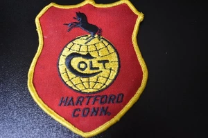 1960's Vntg COLT FIREARMS Hartford Conn. Red Black & Yellow Firearm Gun Patch - Picture 1 of 1
