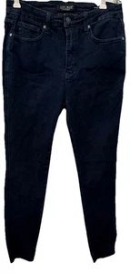 Pantalones de mezclilla para mujer Judy Blue ajustados elásticos talla 11/30 lavado oscuro dobladillo crudo - Imagen 1 de 9