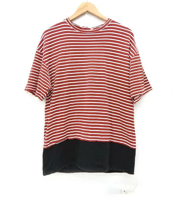 Camiseta Marni HUMU0034QS Border Switching Corte y Costura Talla 46 Roja/Negro Usada Foto 1 de 4