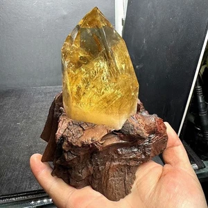 409 g superior natural citrino cuarzo cristal piedra áspera obelisco punta varita curación - Imagen 1 de 9