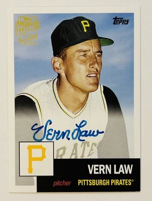 Vern Law 2016 Topps Archives Fan Favorites On Card Auto Pirates - Image 1 of 2