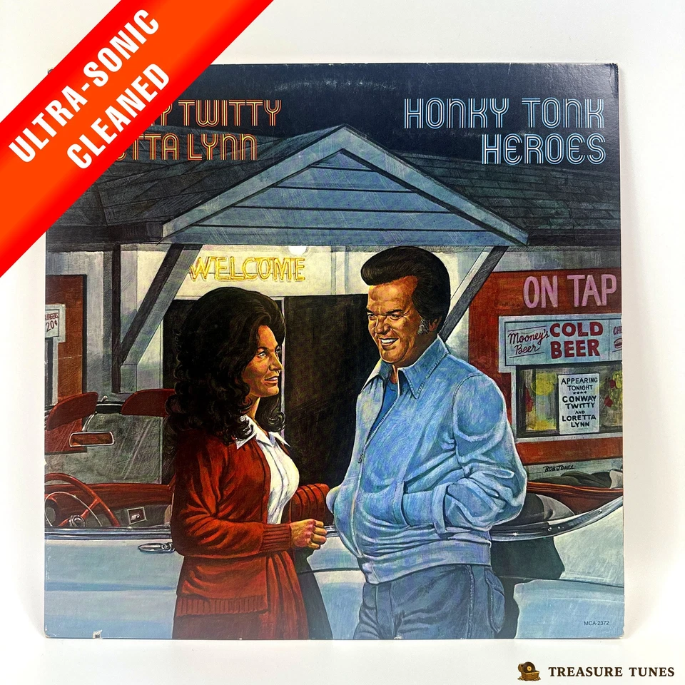Conway Twitty & Loretta Lynn - Honky Tonk Heroes Vinyl LP - Image 1 of 4