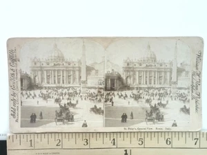 Veduta Generale San Pietro Stereoview William H. Rau Filadelfia 1900 Italia - Foto 1 di 2