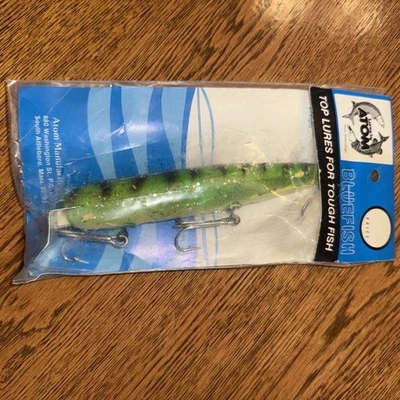 收藏品老式原子咸水游泳塞-鲭鱼饰面-6英寸长-全新带包装 — 第 1/4 张图片