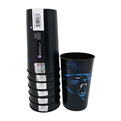 NFL Carolina Panthers Football 22 oz Plastic Reusable Party Favor Cups-SET OF 7! - Image 1 of 4