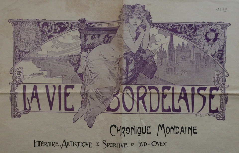 1909 LA VIE BORDELAISE #1379 illustrateur MUCHA Art Nouveau Jugendstil - Photo 1/4