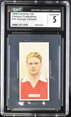 GEORGE CAMSELL 1935 CARRERAS FUTBOLISTAS FAMOSOS #14 CGC 5 Foto 1 de 2