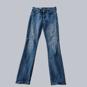 Womens  Gap 1969 resolution slim straight jeans STRETCH SIZE 25 S Short distress - Picture 1 of 7