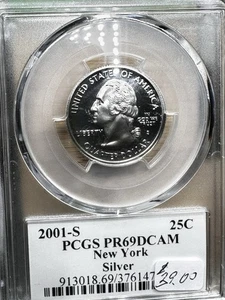 2001-S Silver PCGS PR69 DCAM New York State Quarter - Picture 1 of 3