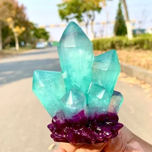 410G Natürlicher Fluorit Viele Spitz Turm Kristall Cluster Mineral Probe - Bild 1 von 19