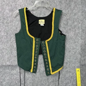Sofi's Stitches Bodice Vest Womens Small Green Gold Renaissance LARP Costume USA - Picture 1 of 9