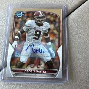 Jordan Battle 2022 Bowman U Chrome Prospect Auto #27 Alabama Crimson Tide-NCAA - Imagen 1 de 2
