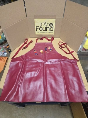 90s Save The Children Embroidered Apron Adult Adjustable Vinyl Heavy Duty USA - Image 1 of 4