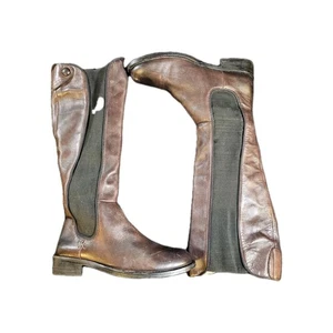 VINCE CAMUTO VC KENT DARK BROWN/BLACK LEATHER RIDING BOOTS WOMENS SZ 6 - Picture 1 of 12