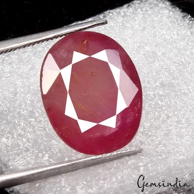 Certified 10.40 Ct Natural Untreated Red Ruby Oval Faceted Gems From Mozambique - Image 1 of 4