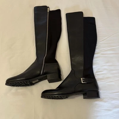 Michael Kors Womens Boots 11M Over-The-Knee Black Leather/Textile Tall Riding - Image 1 of 4