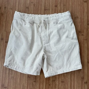 Patagonia Handwoven Organic Cotton Volley Shorts Men Large Beige Drawstring READ - Picture 1 of 15