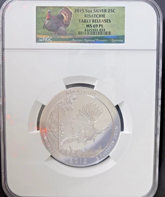 2015 5oz Silver 25c Kisatchie Early Releases MS 69 PL - Image 1 of 2