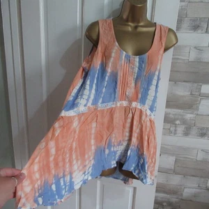 TU ● size 14 ● blue peach pink boho blouse vest top women's ladies - Picture 1 of 4
