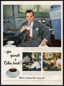 Foto de Edward R Murrow 1953 Pan American Coffee Bureau anuncio impreso vintage - Imagen 1 de 7