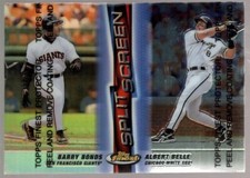 BARRY BONDS ALBERT BELLE $60++ SPLIT SCREEN REFRACTOR #SS4 SP 1999 FINEST TOPPS