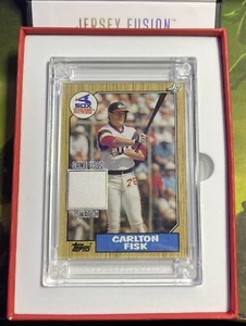 Carlton Fisk - Maglia Fusion Topps Gioco Usato Swatch - White Sox - Foto 1 di 3