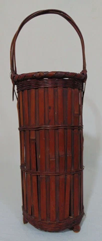 Antique Japanese Ikebana Woven Basket with Bamboo Liner #2 Asian Art Hanakago Cover