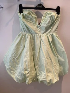Miss PAP Dress Size 8 New Green Plunge Fit Flare Sleeveless Puffball Party Club - Picture 1 of 7