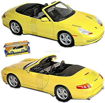 Porsche 911 Carrera 996 Cabriolet 2000-06 Yellow 1:18 Gate (Autoart) - Image 1 of 4