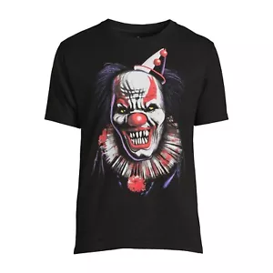Way to Celebrate Mens Halloween Scary Clown Graphic Tee Black Size L 46-48 - Picture 1 of 5
