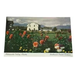 Tarjeta postal Matanuska Valley Alaska Northwest Orient Airlines tarjeta de colección B179 - Imagen 1 de 2